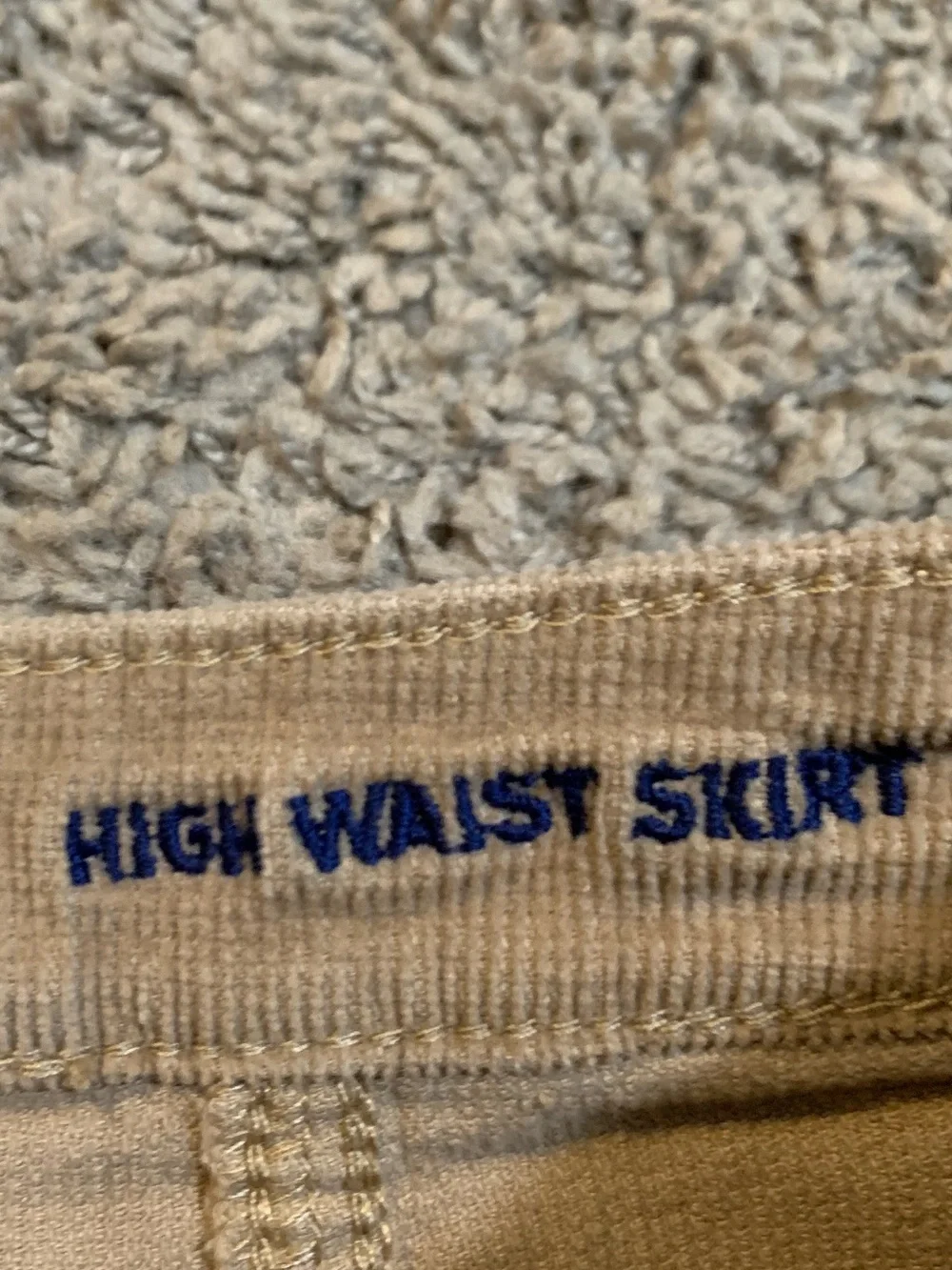 Blue Spice High Waist Beige Corduroy Skirt 5